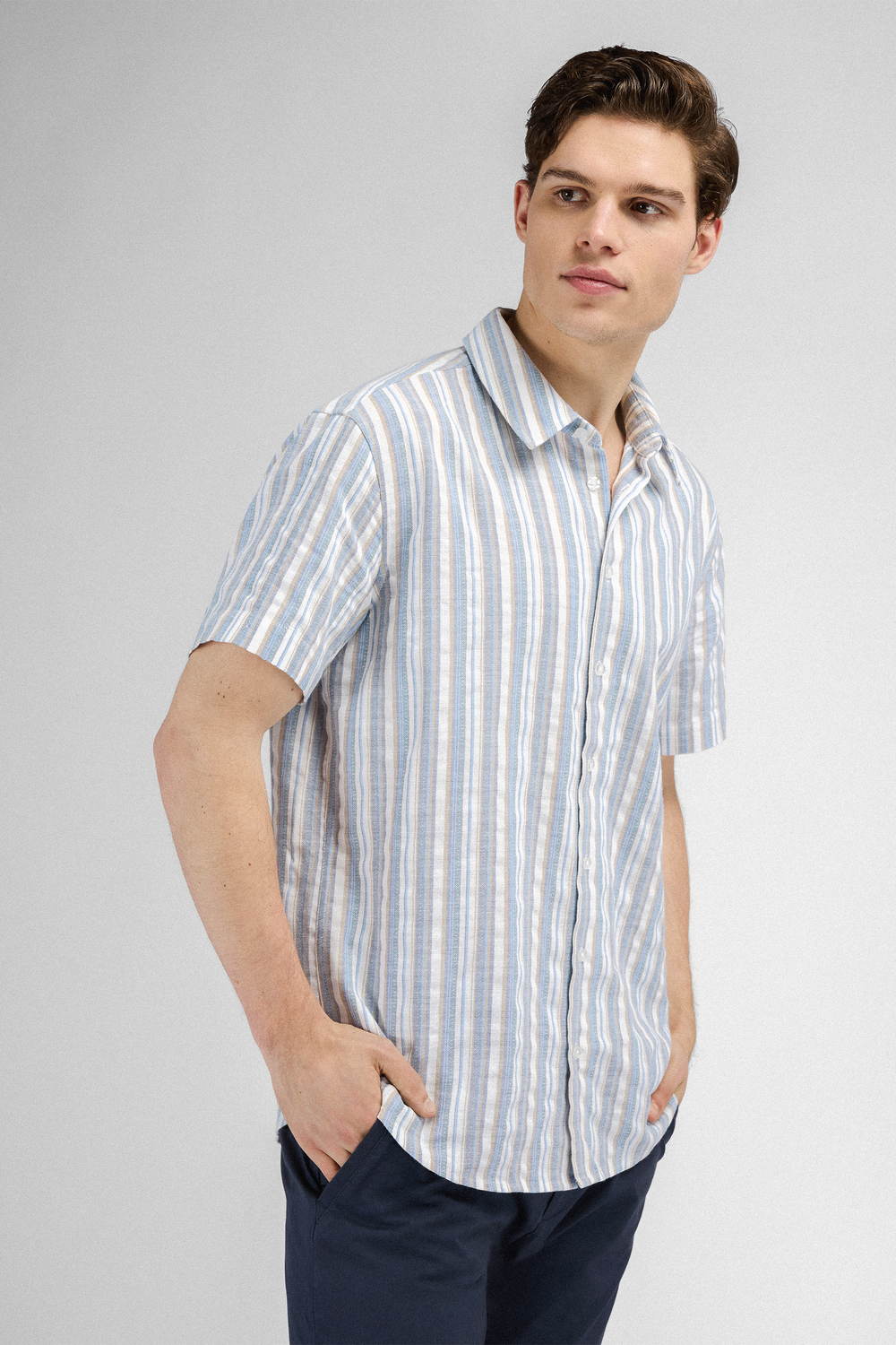 Urban Pioneers Male Niles SS Shirt SS SHIRT LT.BLUE MULTI