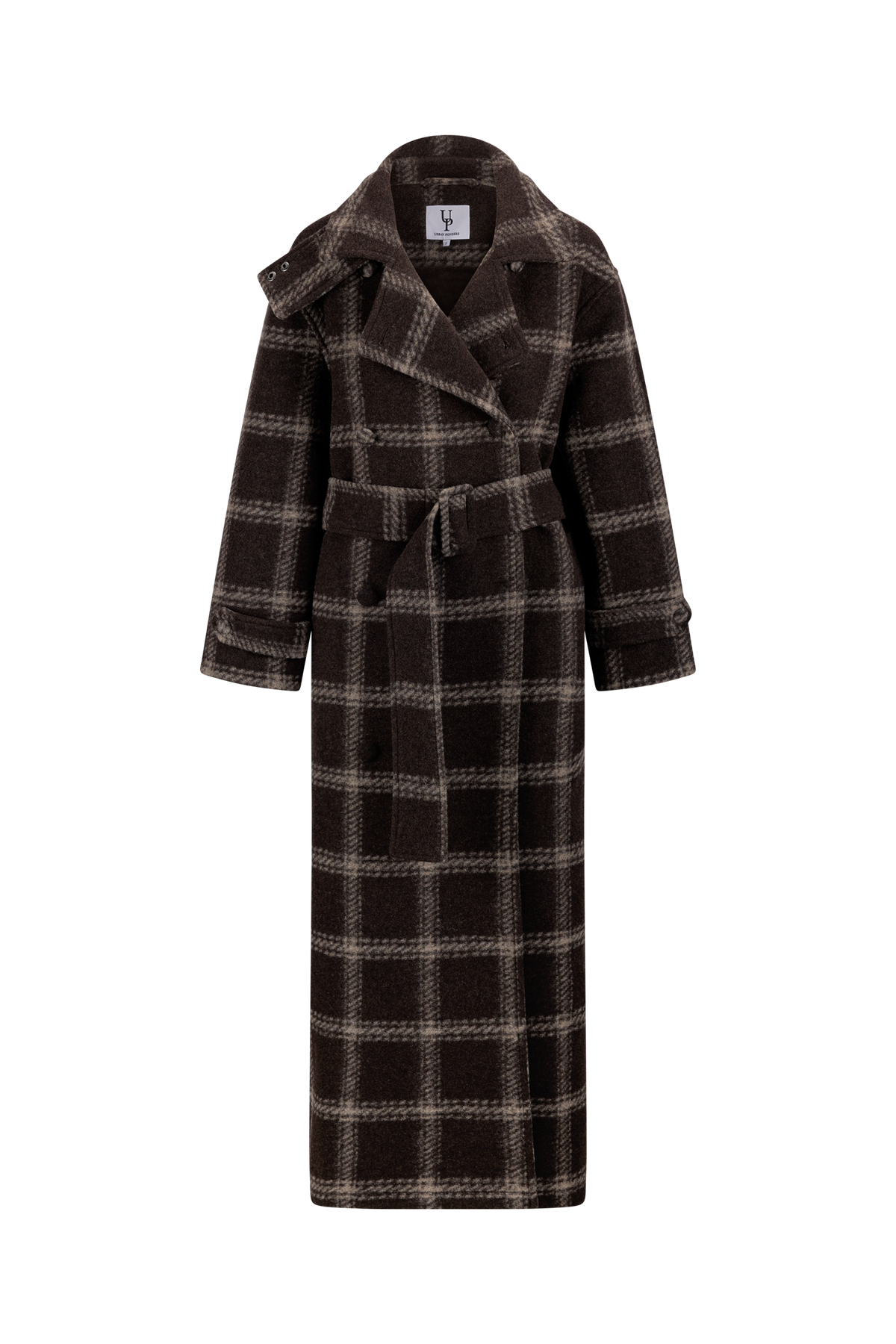 Urban Pioneers Female Nora Trenchcoat COAT BLACK COFFEE CHECK