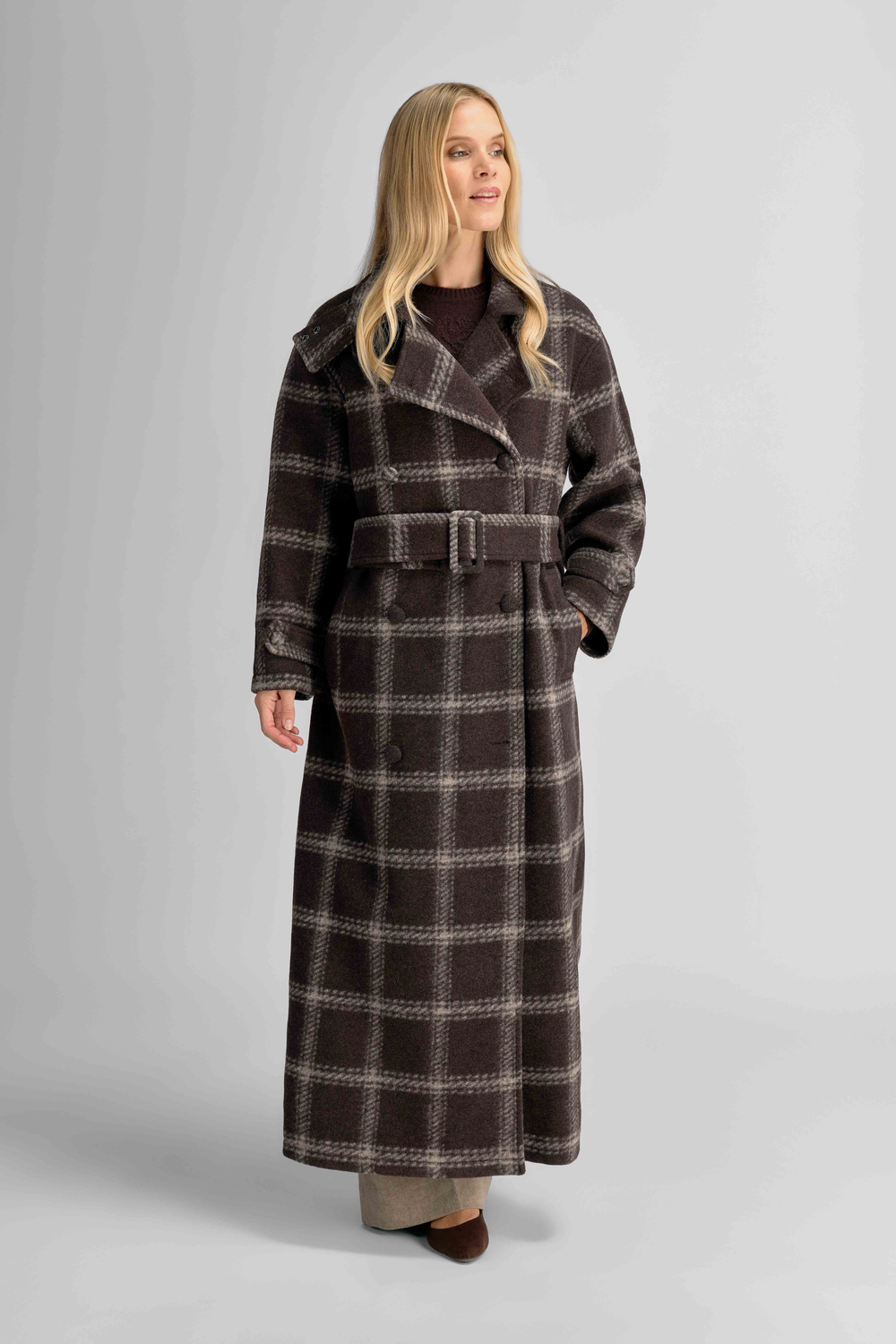 Urban Pioneers Female Nora Trenchcoat COAT BLACK COFFEE CHECK