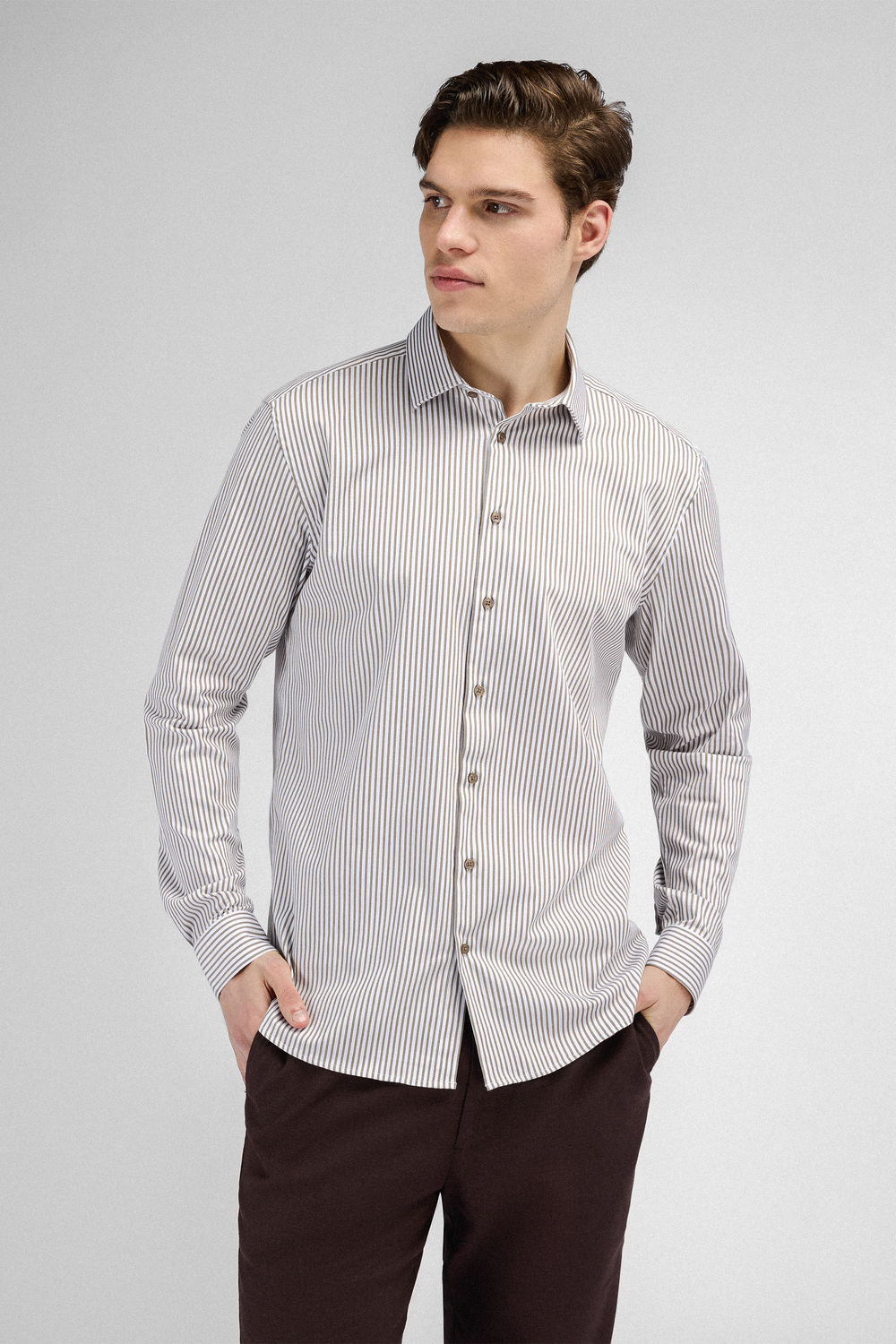 Urban Pioneers Male Obazi Shirt LS SHIRT WHITE/SILVER MINK