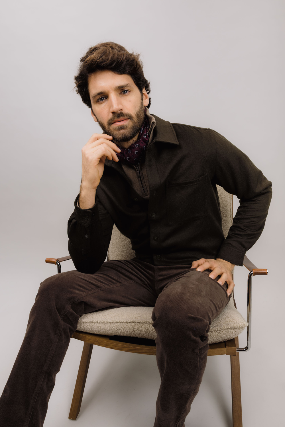 Urban Pioneers Male Orazio Wool Shirt SHIRT DARK OLIVE