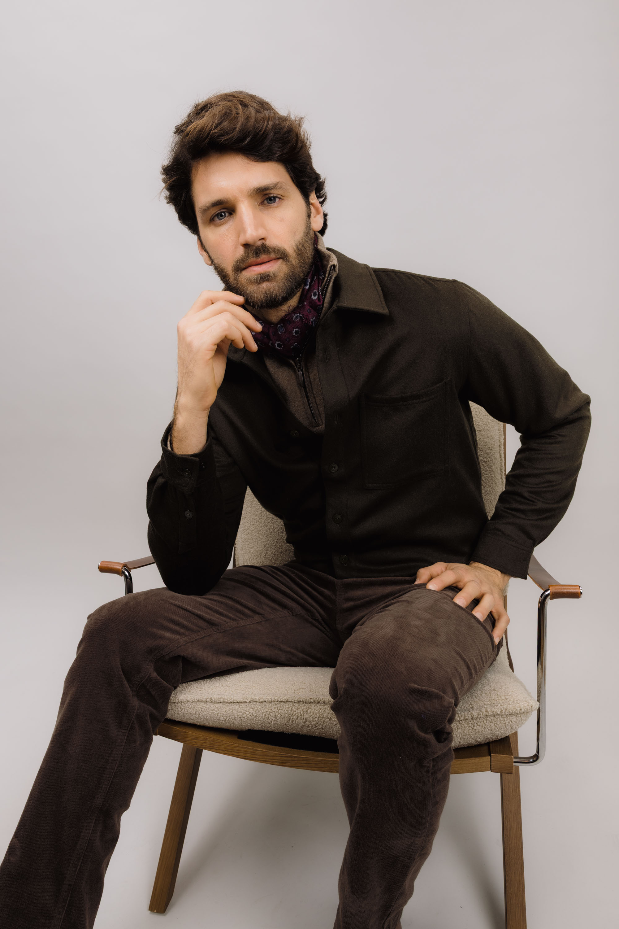 Urban Pioneers Male Orazio Wool Shirt SHIRT DARK OLIVE