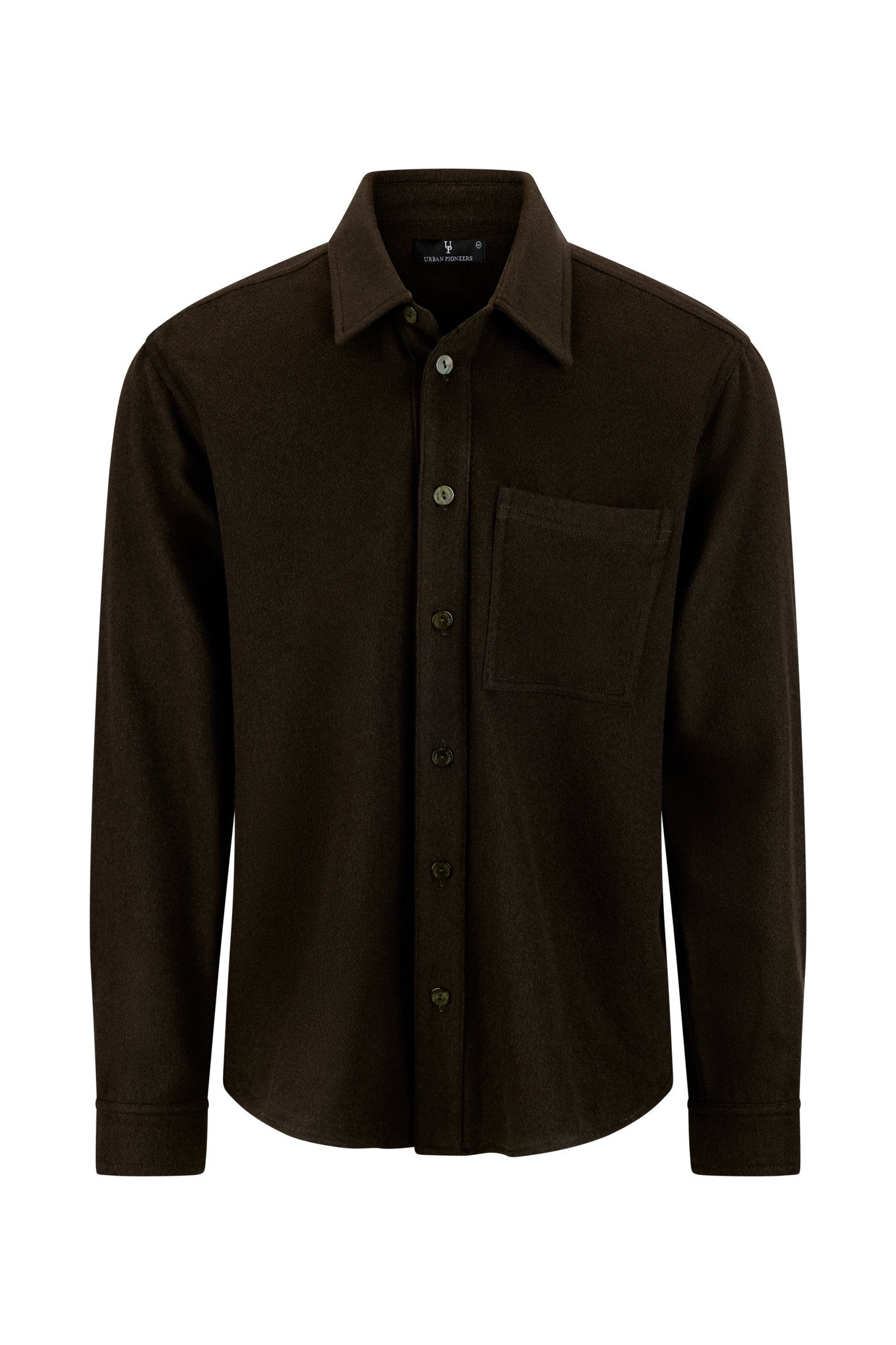 Urban Pioneers Male Orazio Wool Shirt SHIRT DARK OLIVE