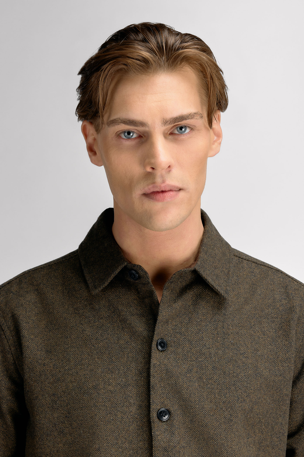 Urban Pioneers Male Oskar Wool Shirt SHIRT DARK OLIVE