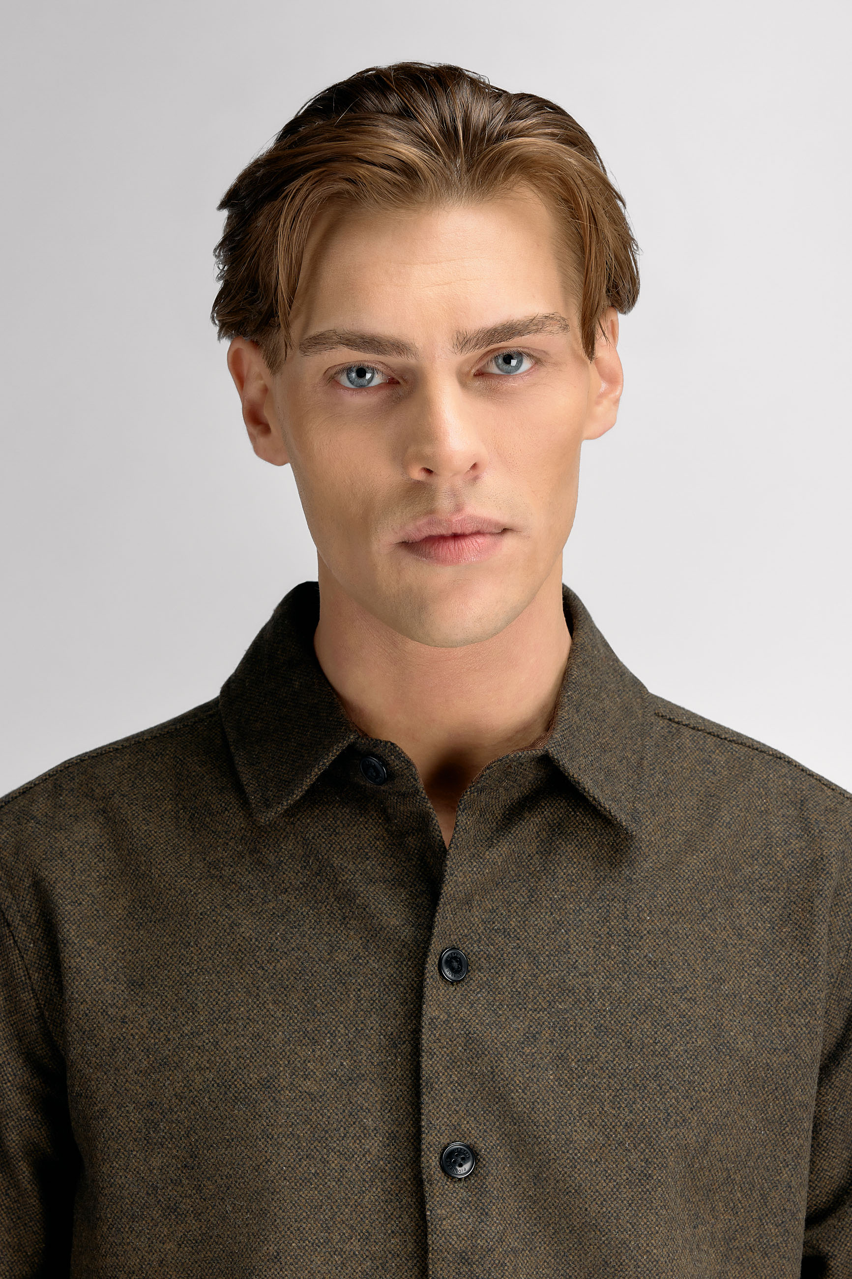 Urban Pioneers Male Oskar Wool Shirt SHIRT DARK OLIVE