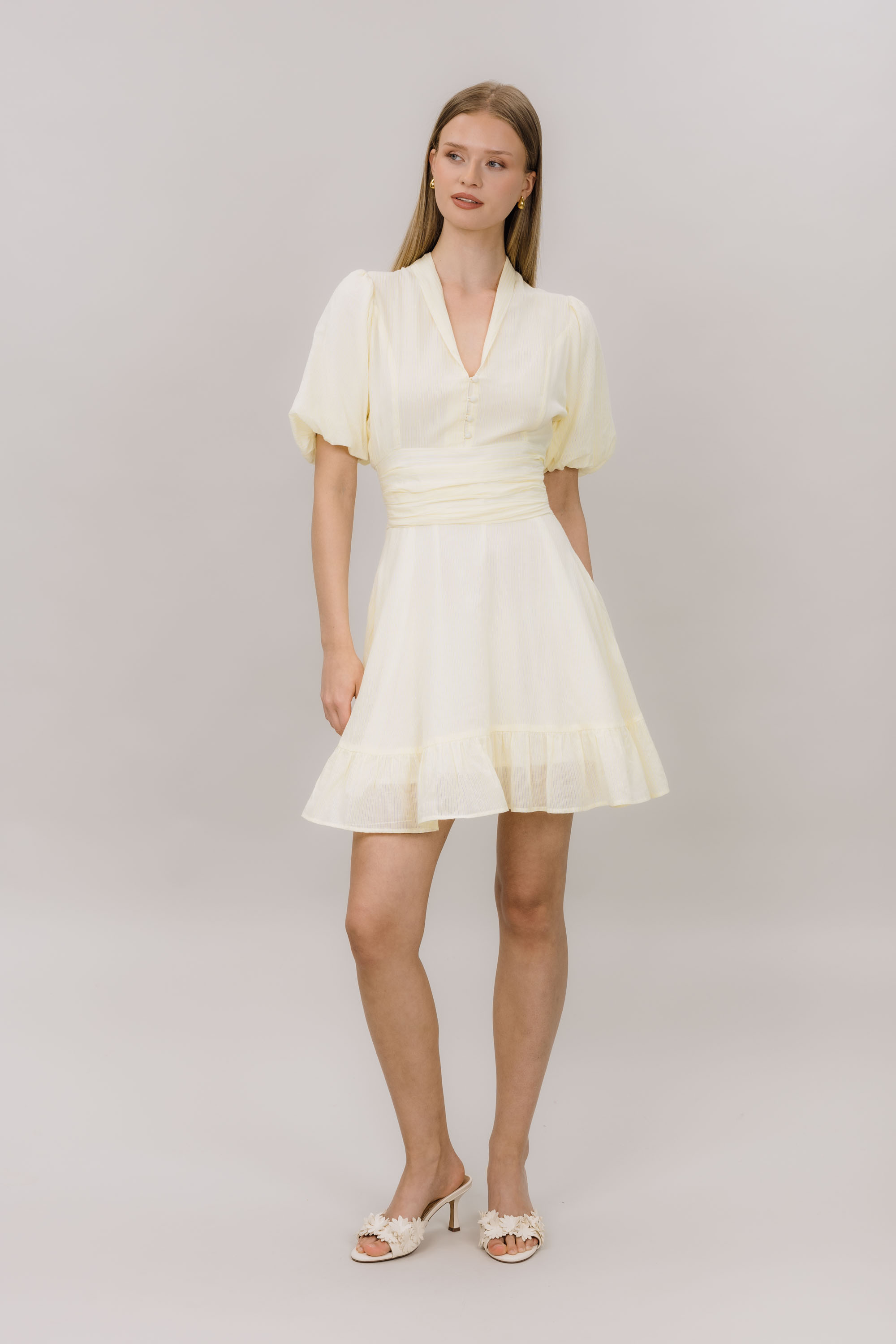 Urban Pioneers Female Papira Dress DRESS YELLOW STRIPES