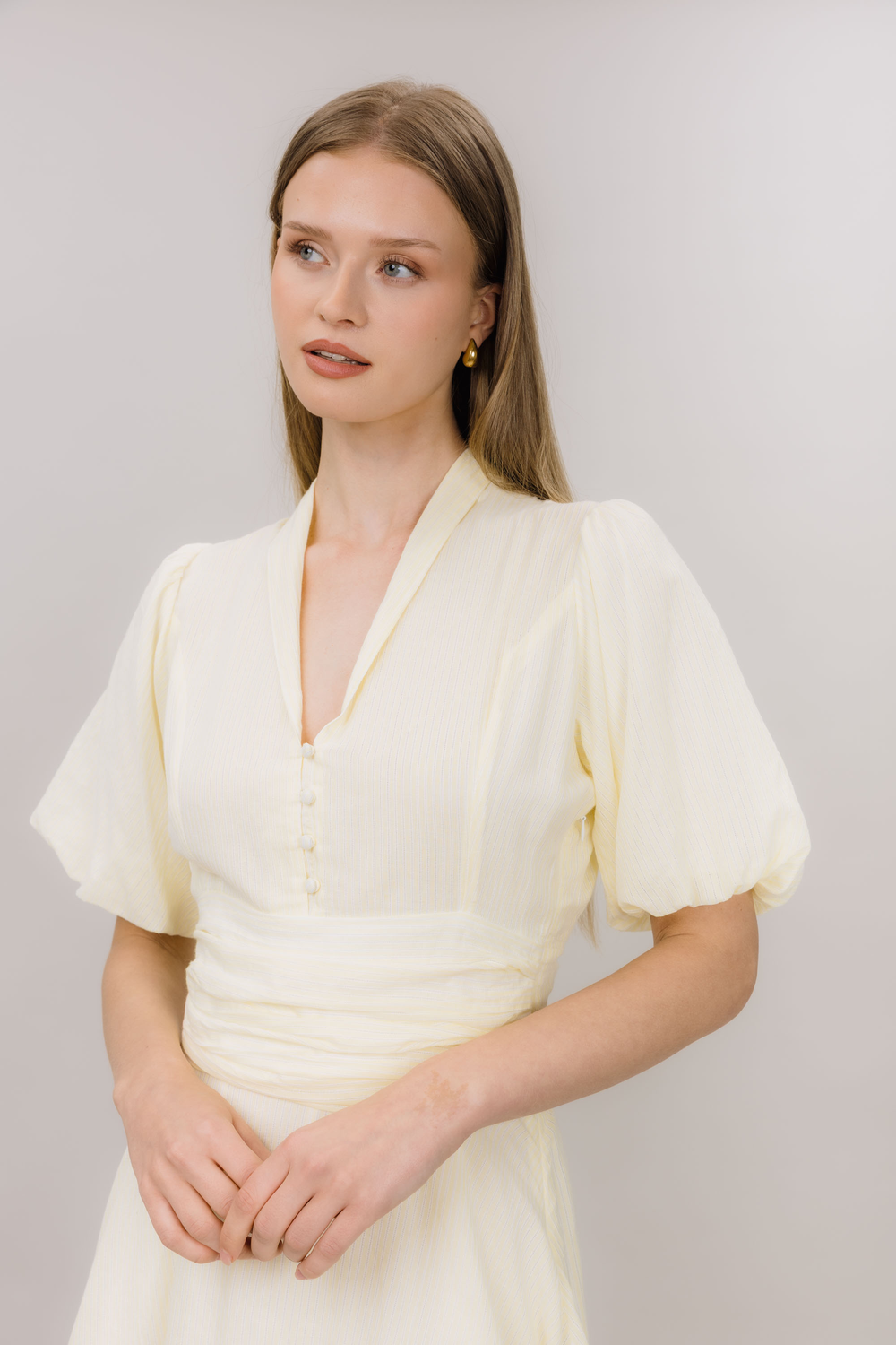Urban Pioneers Female Papira Dress DRESS YELLOW STRIPES