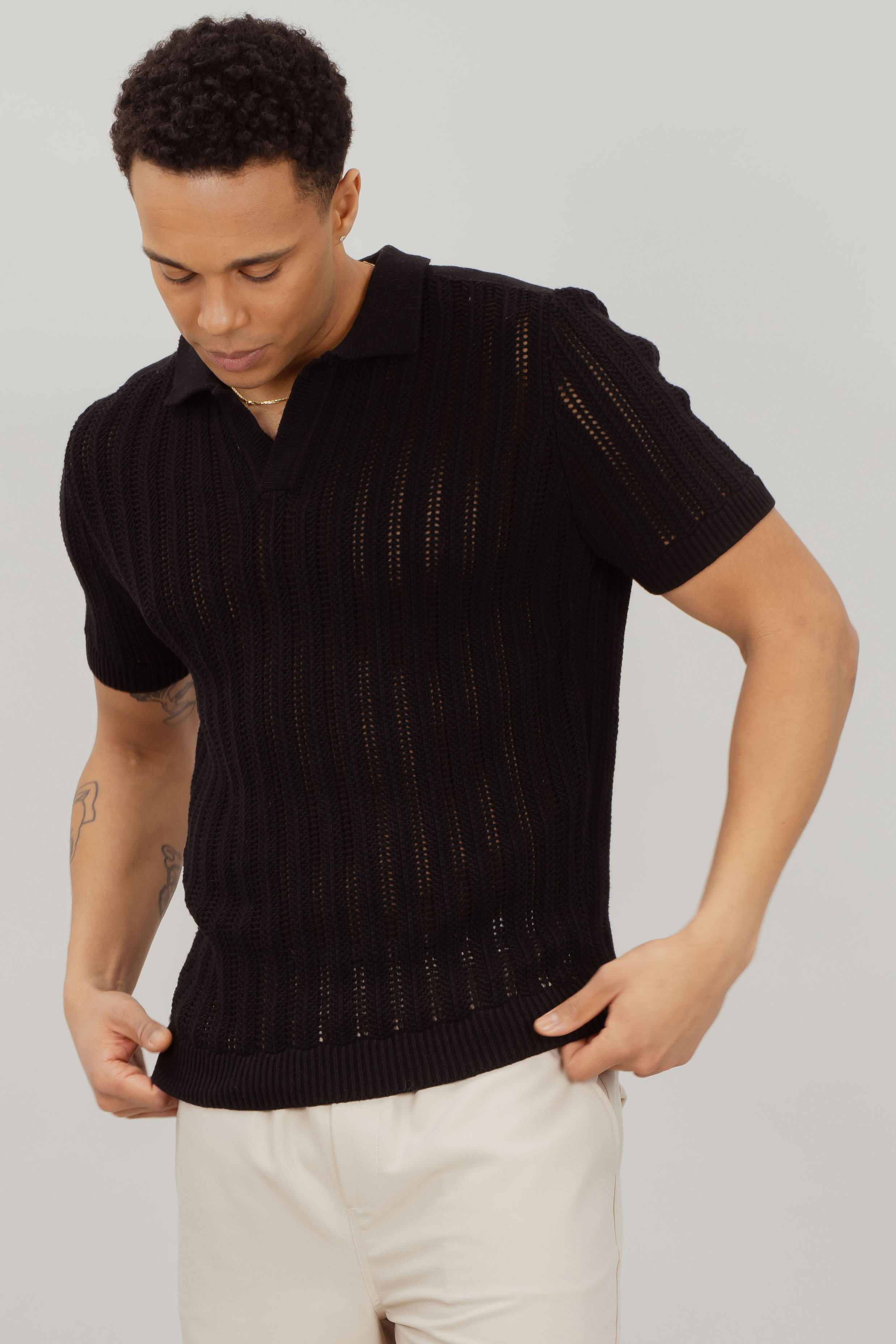 Urban Pioneers Male Perez Pique PIQUE BLACK