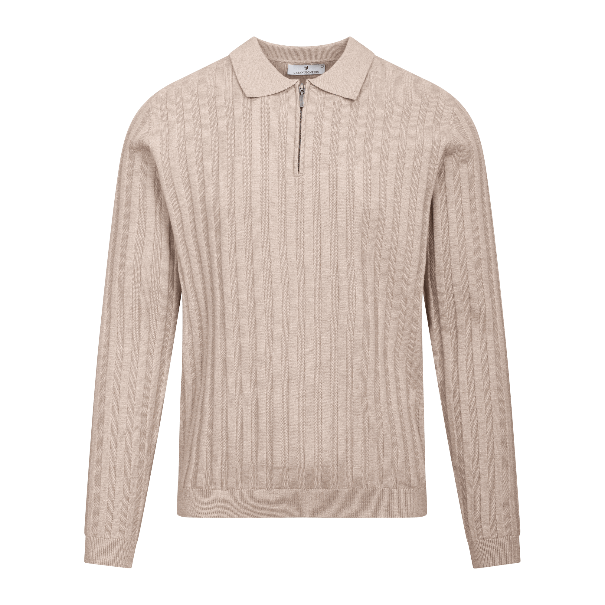 Urban Pioneers Male Phillip Half-zip SWEATER LIGHT SAND