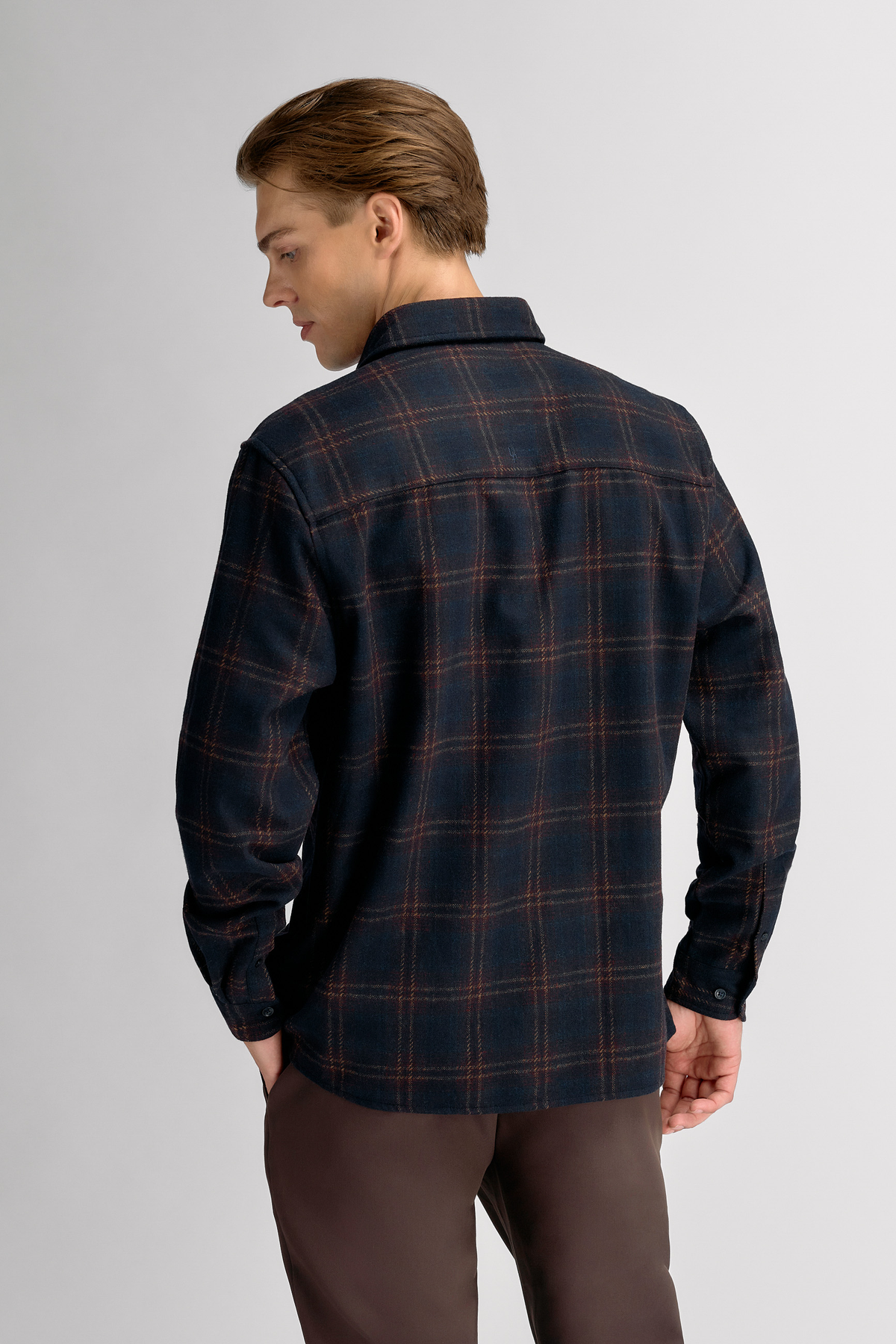 Urban Pioneers Male Piero Wool Shirt SHIRT NAVY CHECK