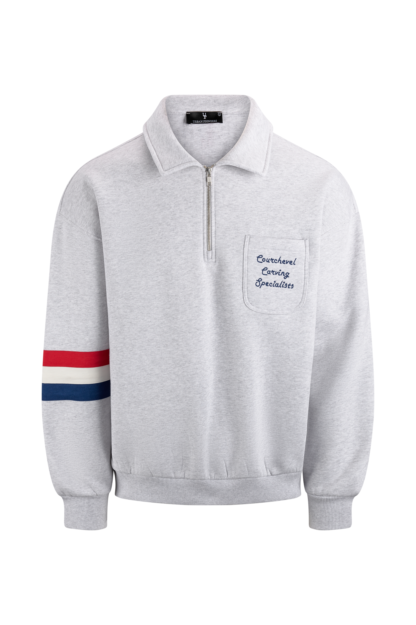 Urban Pioneers Male Pralong Half-Zip SWEATER GREY MELANGE