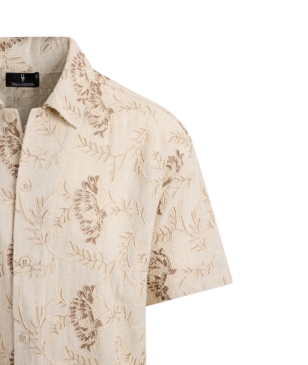 Urban Pioneers Male Ricci SS Shirt SS SHIRT LIGHT SAND AOP