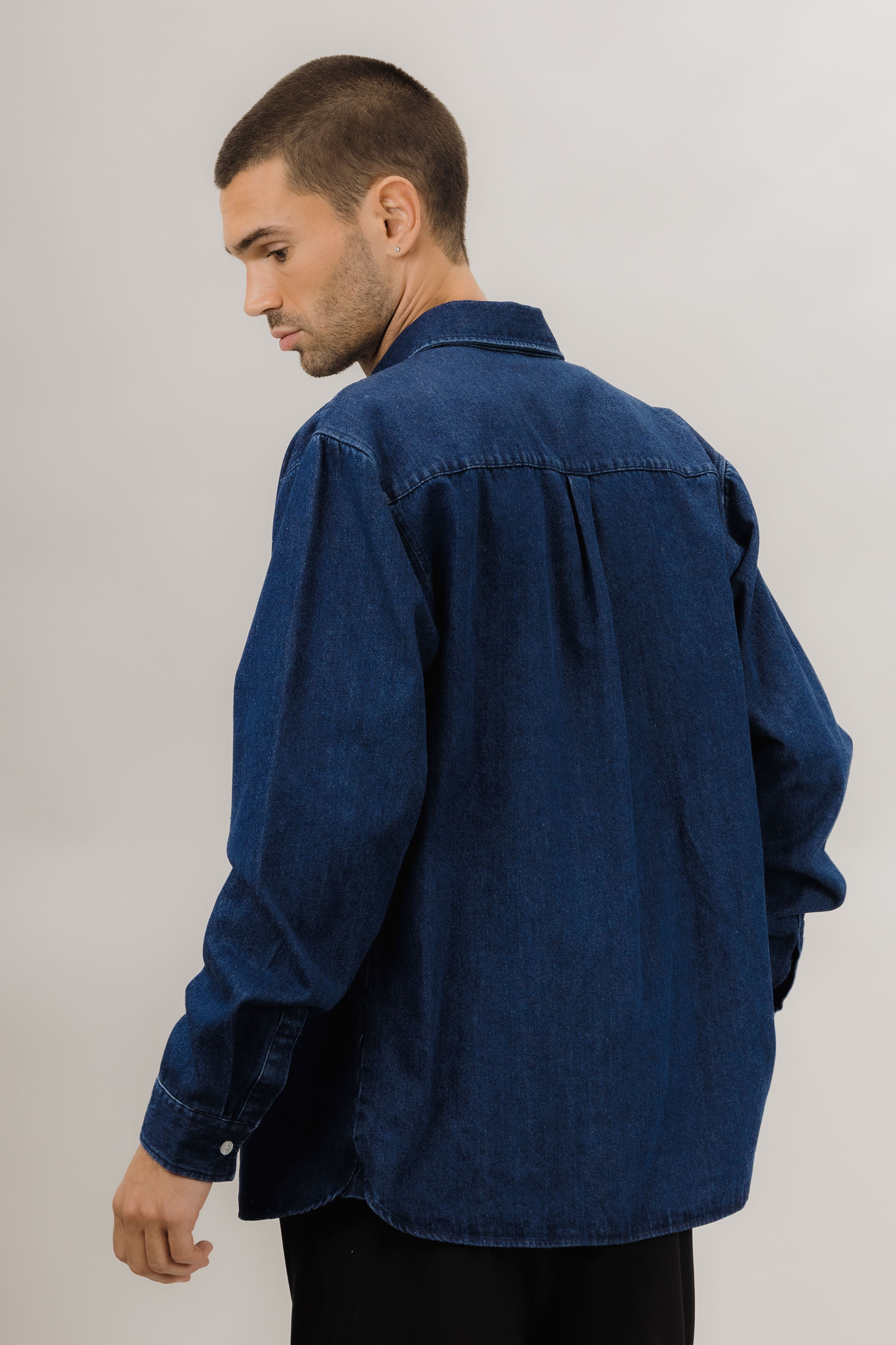 Urban Pioneers Male Rocco Shirt SHIRT DARK BLUE DENIM