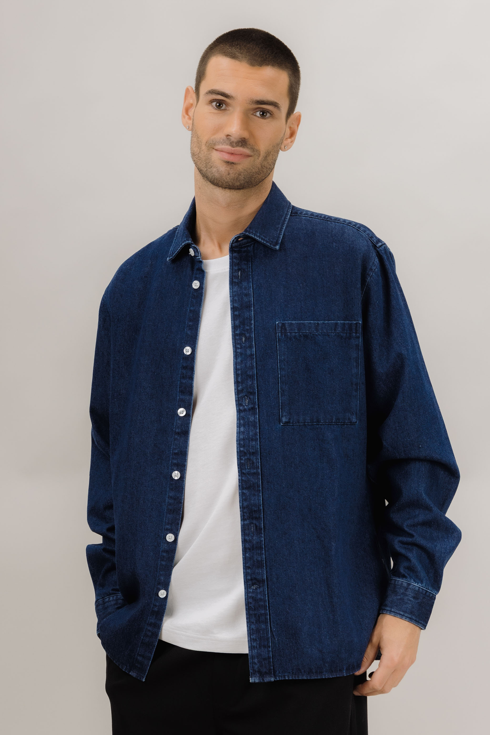 Urban Pioneers Male Rocco Shirt SHIRT DARK BLUE DENIM