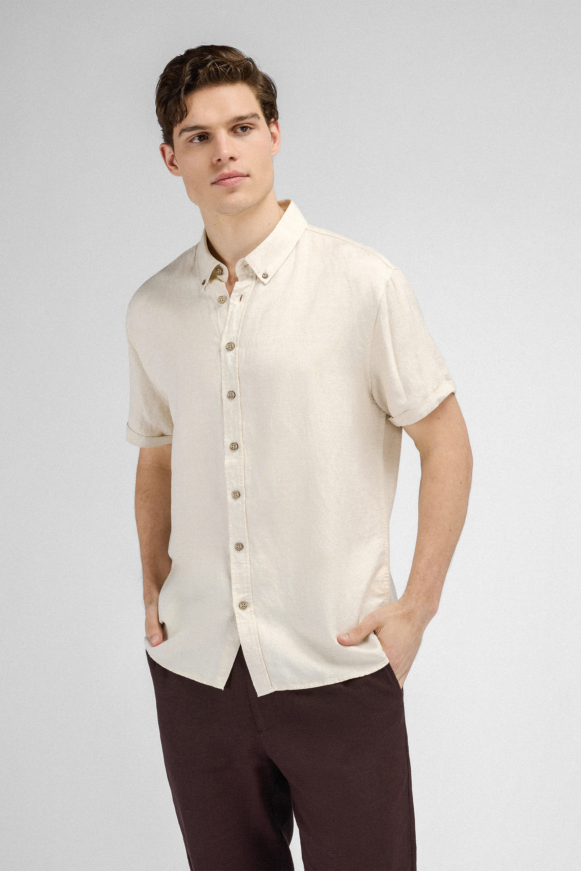 Urban Pioneers Male Stephan SS Shirt SS SHIRT SAND MELANGE