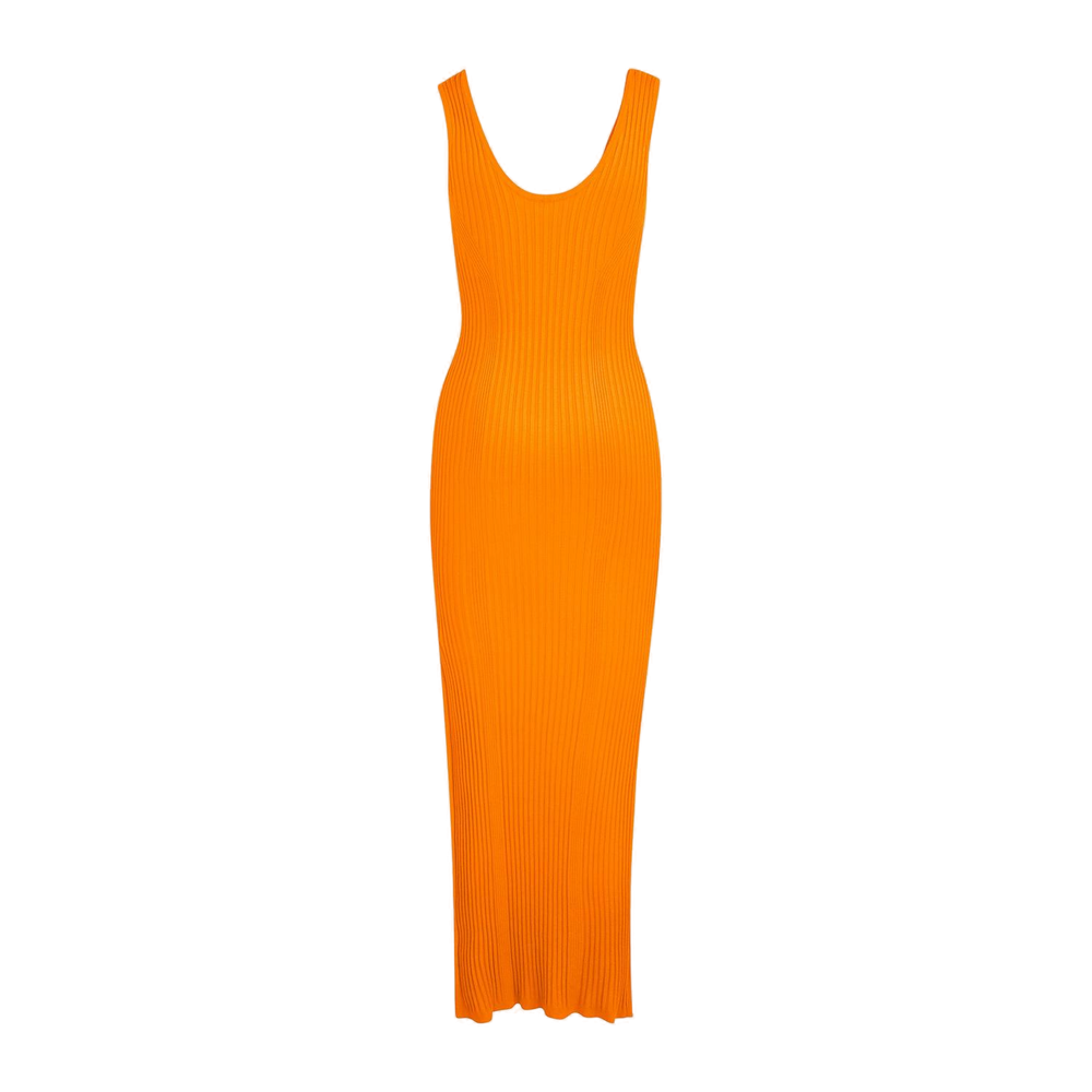 Urban Pioneers Female Stine midi DRESS BRIGHT ORANGE