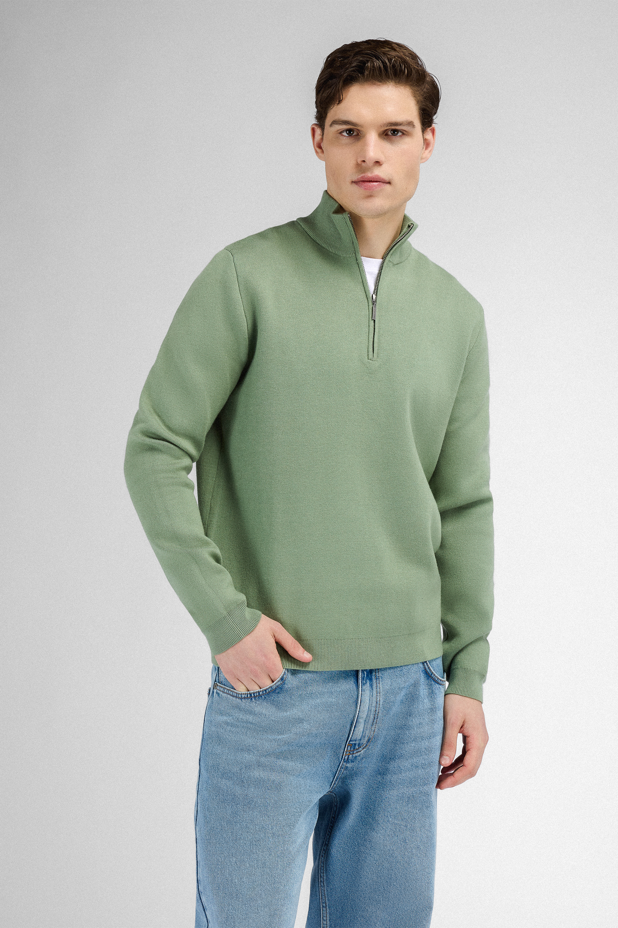 Urban Pioneers Male Succa Half-zip SWEATER HEDGE GREEN