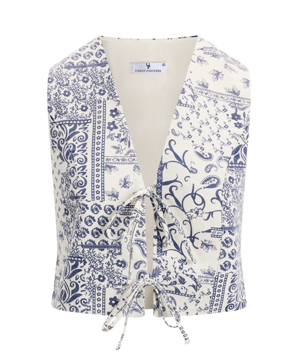 Urban Pioneers Female Terina Top TOP NAVY AOP