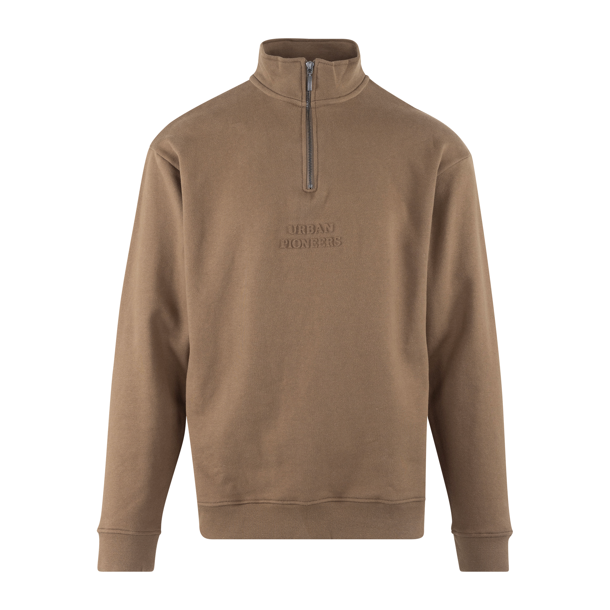 Urban Pioneers Male Thorin Half-zip SWEATER COCOLATE CHIP