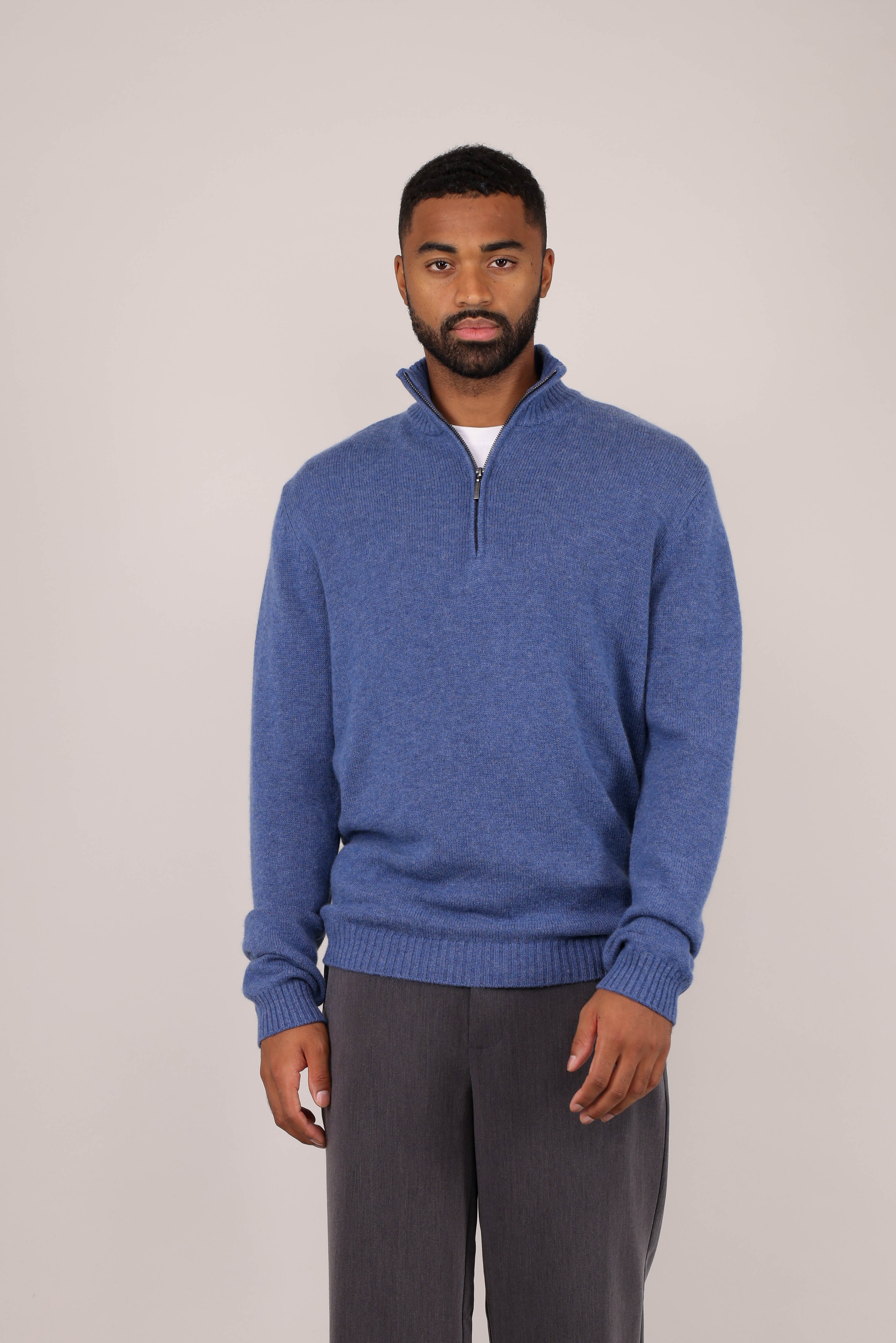 Urban Pioneers Male Tommi Half-zip SWEATER DENIM