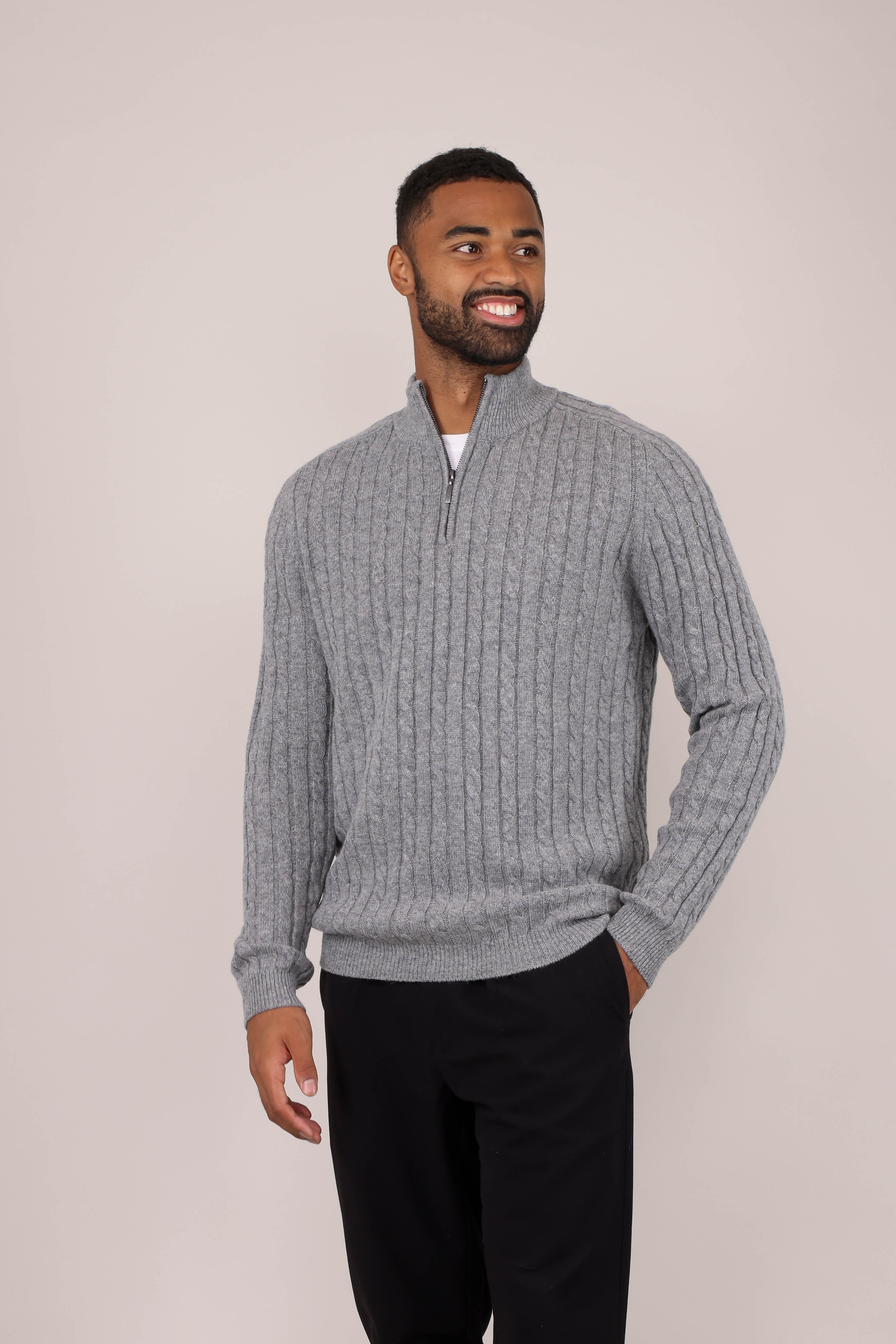 Urban Pioneers Male Walt Half-zip SWEATER GREY MELANGE
