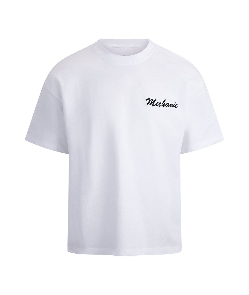 Urban Pioneers Male Wheels Tee T-SHIRT WHITE MECHANIC