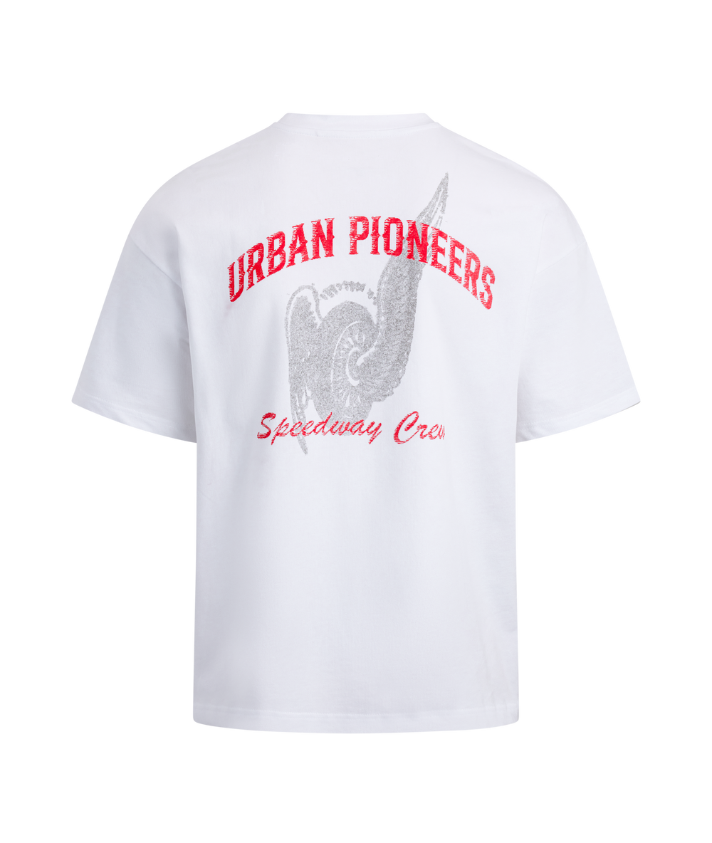 Urban Pioneers Male Wheels Tee T-SHIRT WHITE WHEEL