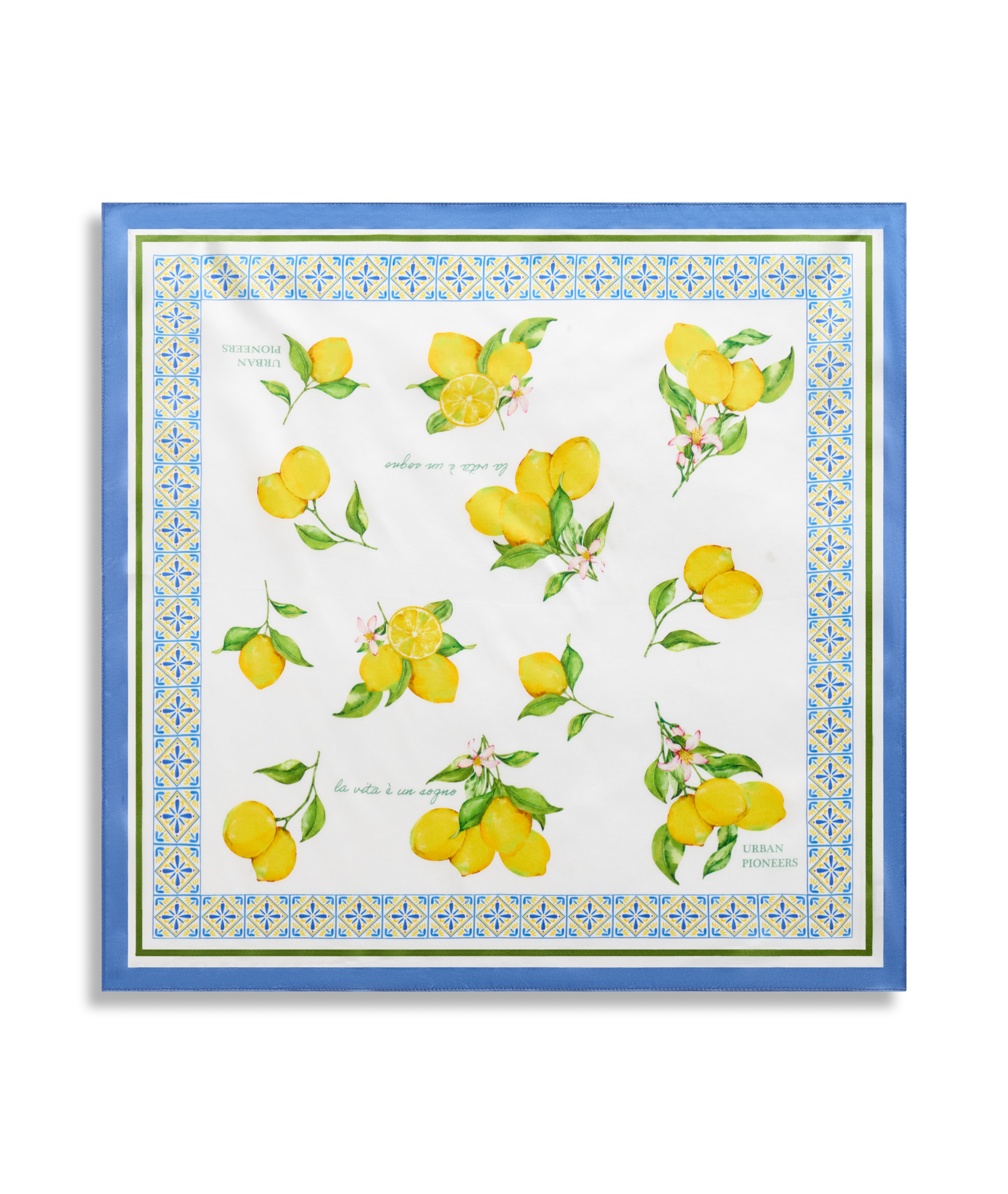 Urban Pioneers Uni Yara Silk Scarf SCARF LEMONS AOP